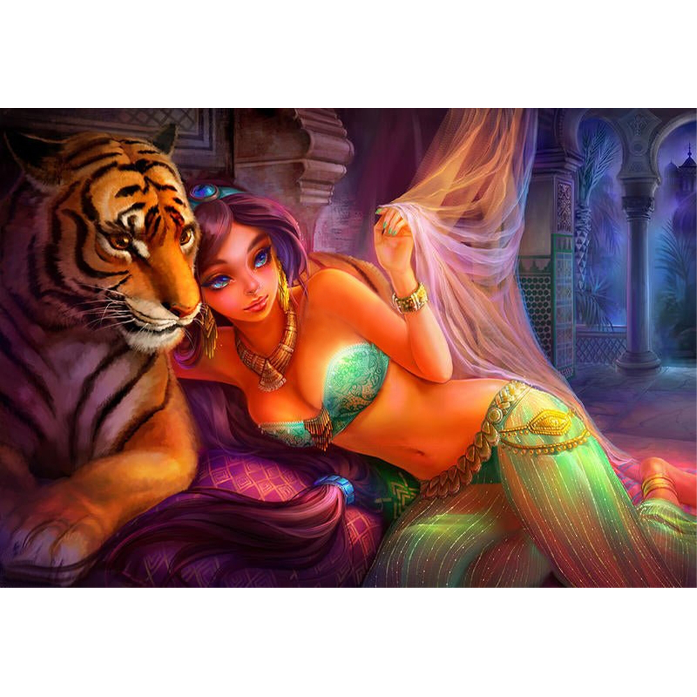 

Beauty Tiger - Round Drill Diamond Painting - 50*40cm, 501 Original