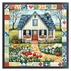 Colorful Mosaic House-11CT Stamped Cross Stitch 50*50cm/19.69*19.69in tapestrymarket