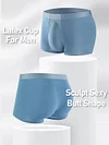 Men's Seamless Modal Boxer Briefs With Organic Latex Support Cup