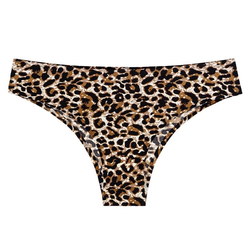 Underwear For Women Panties Female Sexy Low Waist Panties One Piece Seamless Briefs Sports Ice Silk Leopard Print Underpant