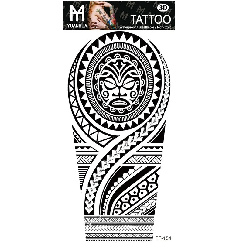 Sdrawing Forest Tattoo Sticker for Men Women Children Tiger Wolf Death Skull Temporary Tattoo Fake Henna Skeleton King Animal Tatoo