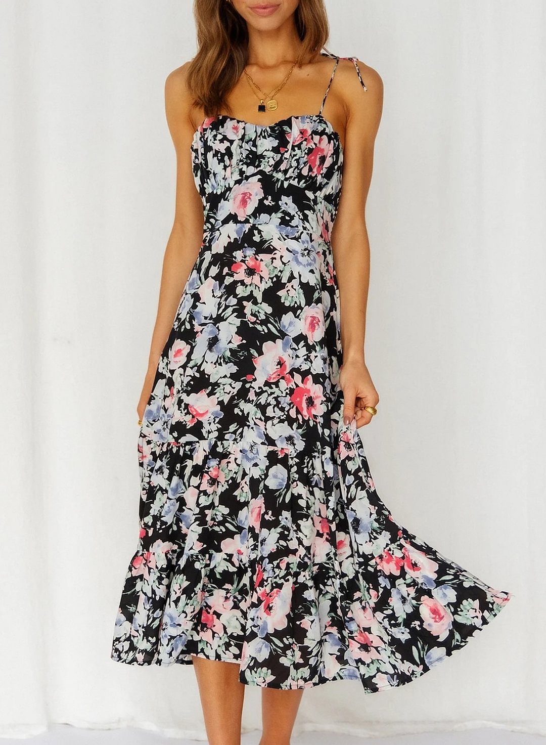 Floral Slip Dress Midi Dress