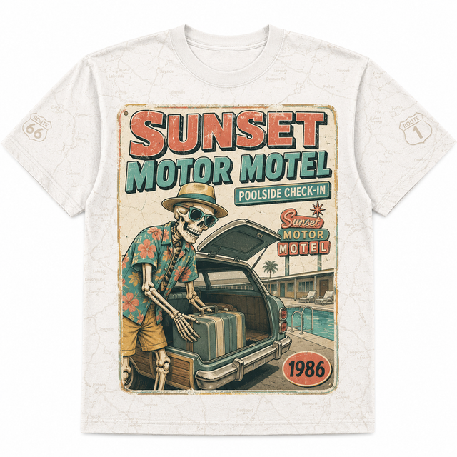 Surf Sunset Motor Motel Cotton T-Shirt