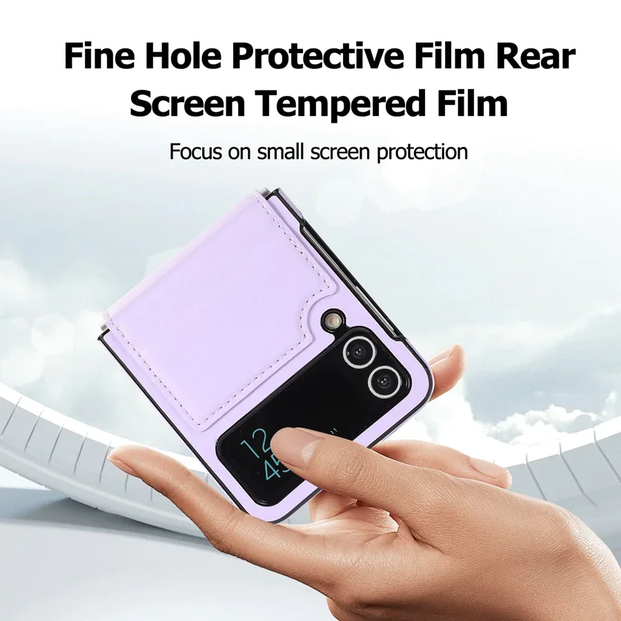 Suitable For Samsung Z Flip 3/Z Flip 4 Folding Solid Color Ring Folding Screen Phone Case