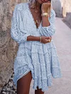 Polka Dot Plunging Long Sleeves Mini Dress