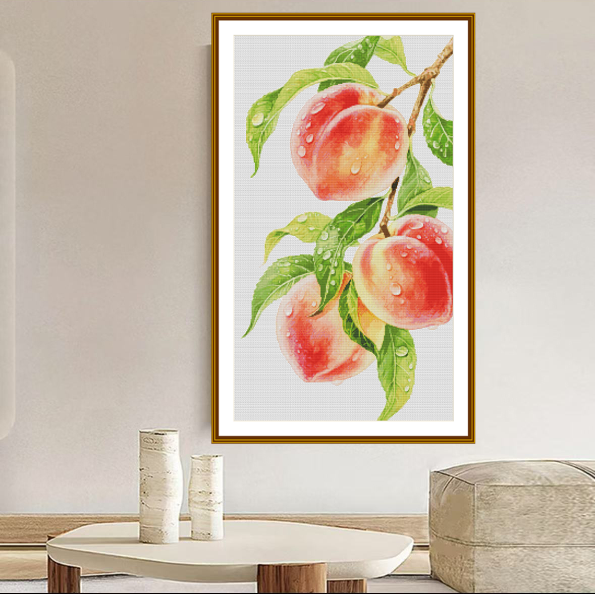 【ZZ7149- Full of Peach Qi Three Peach Blossoms】 Painting Fairy Cross Stitch