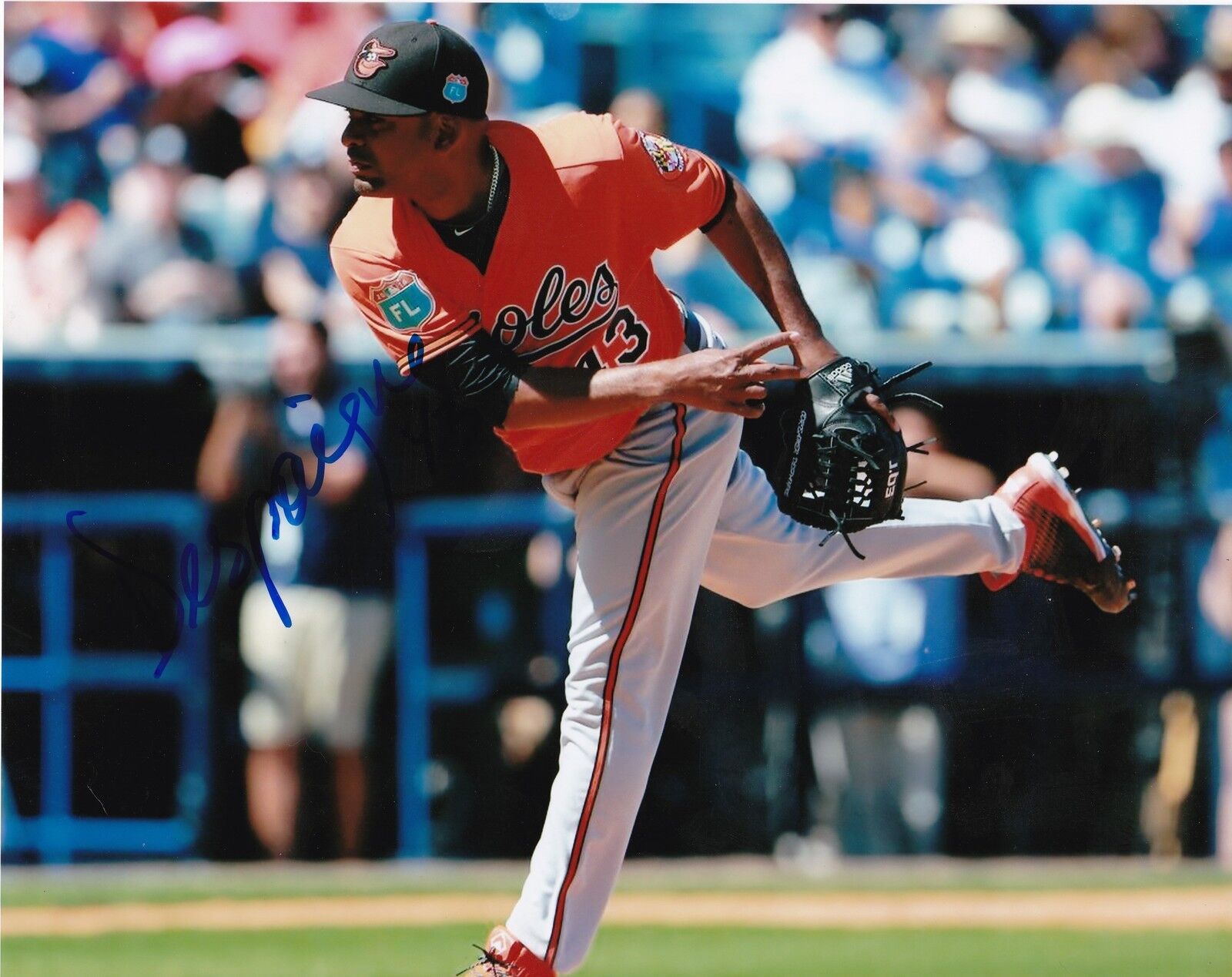 ODRISAMER DESPAIGNE BALTIMORE ORIOLES ACTION SIGNED 8x10