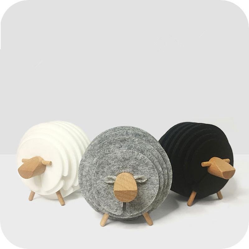 Sheep Shape Anti Slip Drink Coasters