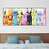 Pokemon evolution-plein diamant rond peinture-100 * 40cm-grande taille