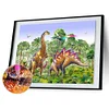 Dinosaure Compl&egrave;te Carr&eacute; Diamant Peinture 20X30CM