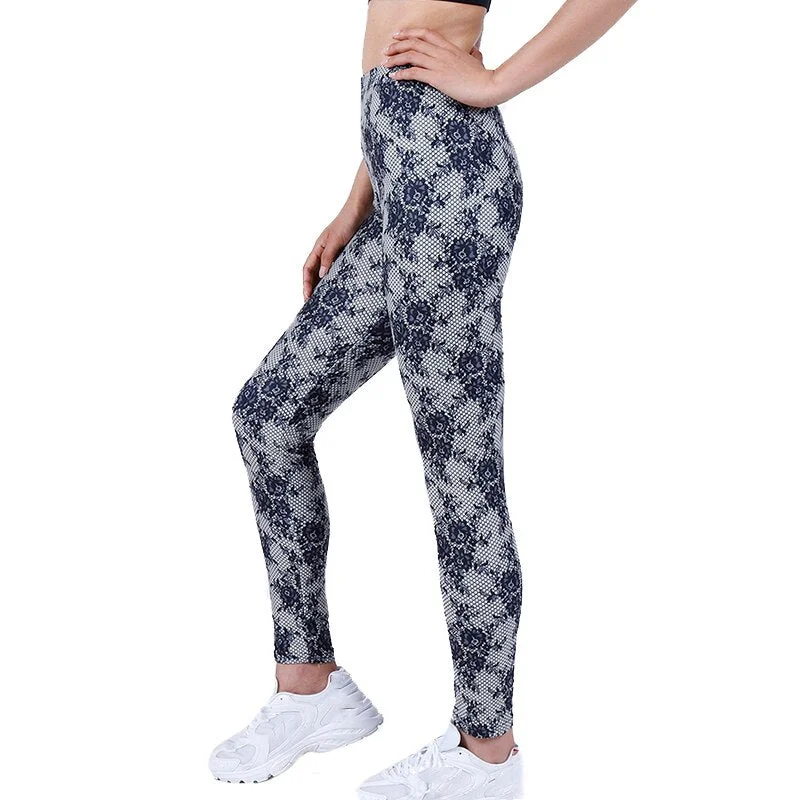 CUHAKCI Printed Leggins Elastic Fitness Leggings Sexy Pants Women Push Up Trousers Summer Gym Sports Dropshipip