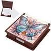 Wooden DIY Butterfly Flower Diamond Painting Kit Note Box with 160 Papers Gifts