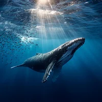Humpback Whale Ascending - Diamond Painting