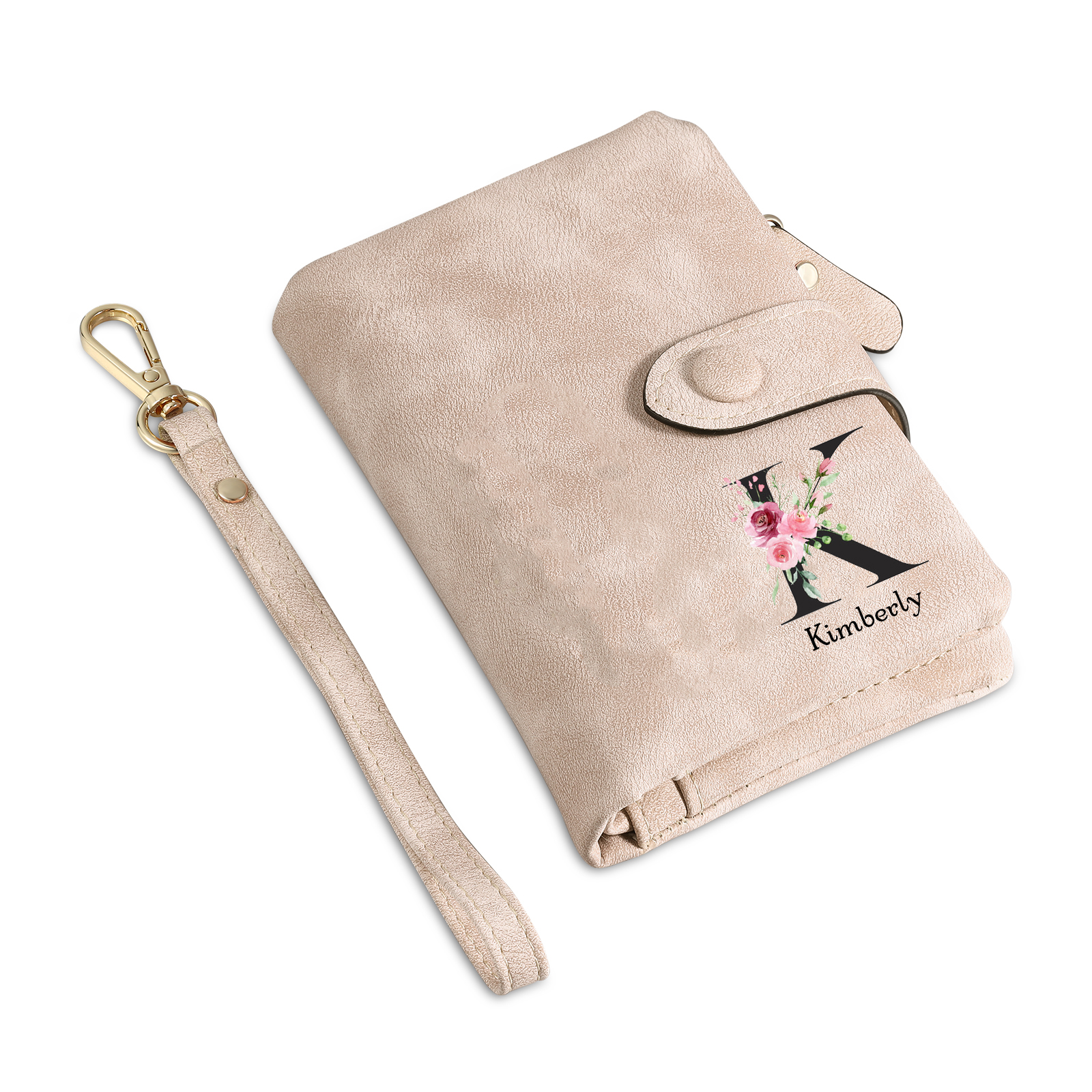 Portafoglio mano nella mano in PU pelle con 7 nomi & 1 testo & 1 lettera personalizzati per mamma