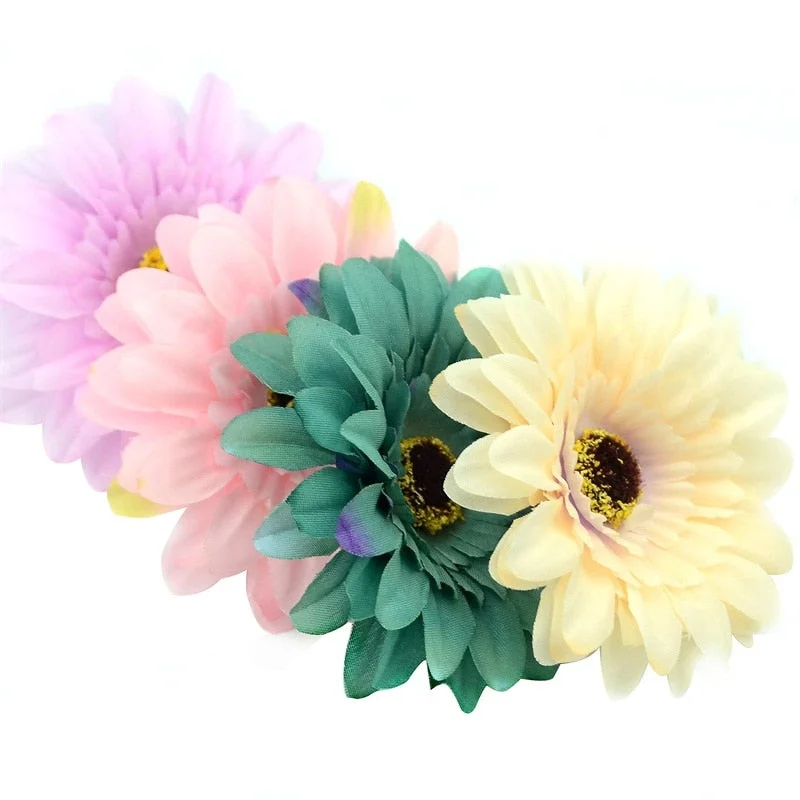 5/30pcs Large Daisy Silk Artificial Dahlia Flower Heads For Wedding Decoration Party DIY Scrapbook Handmade Craft Fake Flowers