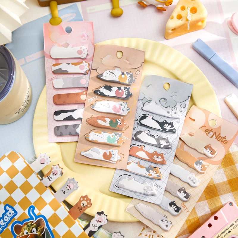 180 Pieces Per Pack Cat Class Learning Paper Cute Sticky Note