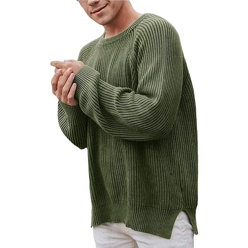 Wongn Wongn And Winter New Fashion Men's Solid Color Long Sleeve Round Collar Jumper Sweater Men's Sweater