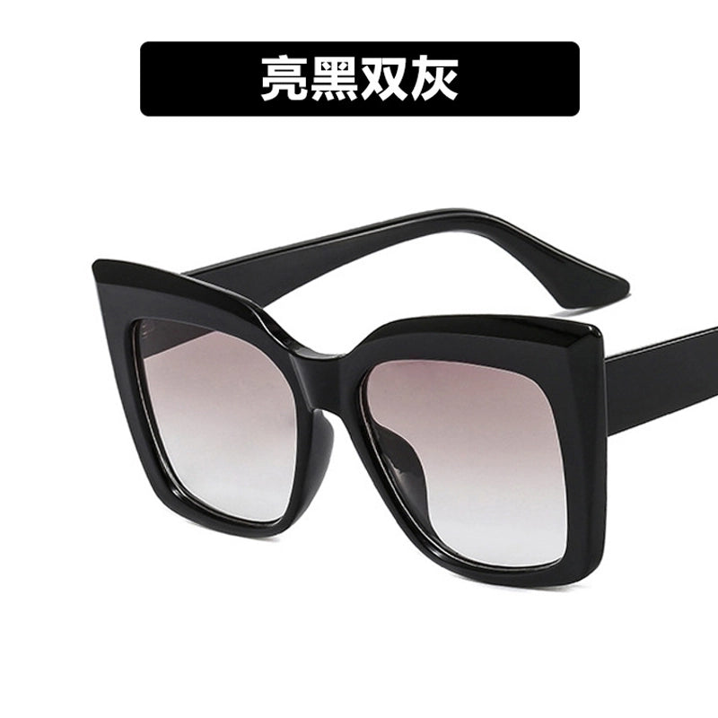 New Cat Eye Large Frame European And American Sunglasses Women’s Personalized Cross-border Sunglasses Trendy Catwalk Retro Ins Glasses