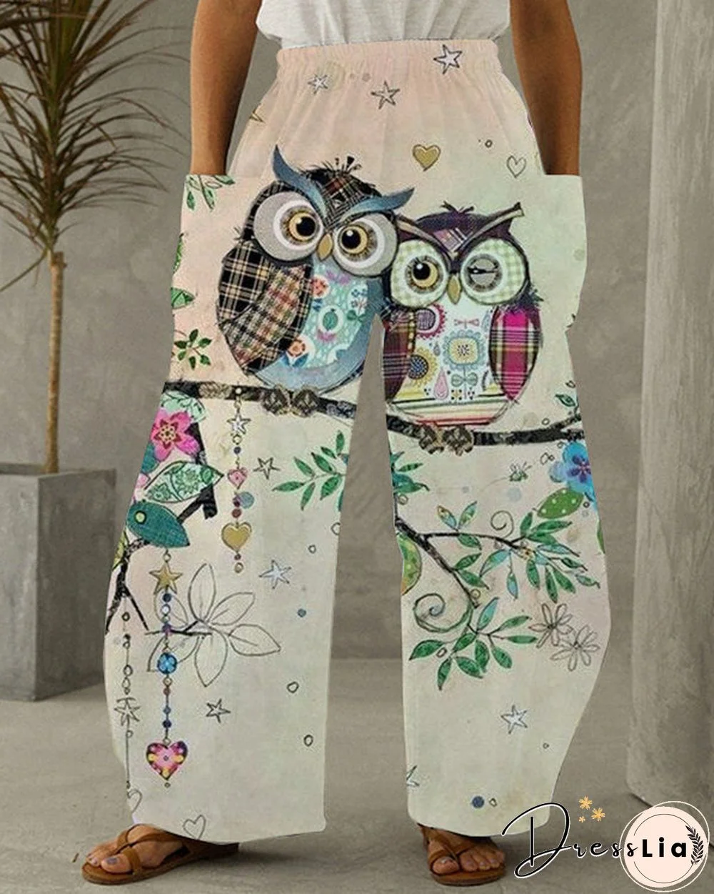 Owl Print Vintage Track Pants S-5XL