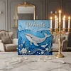 DIY Pearl Painting Whale for Home Wall Decor with Frame(30*30cm)
