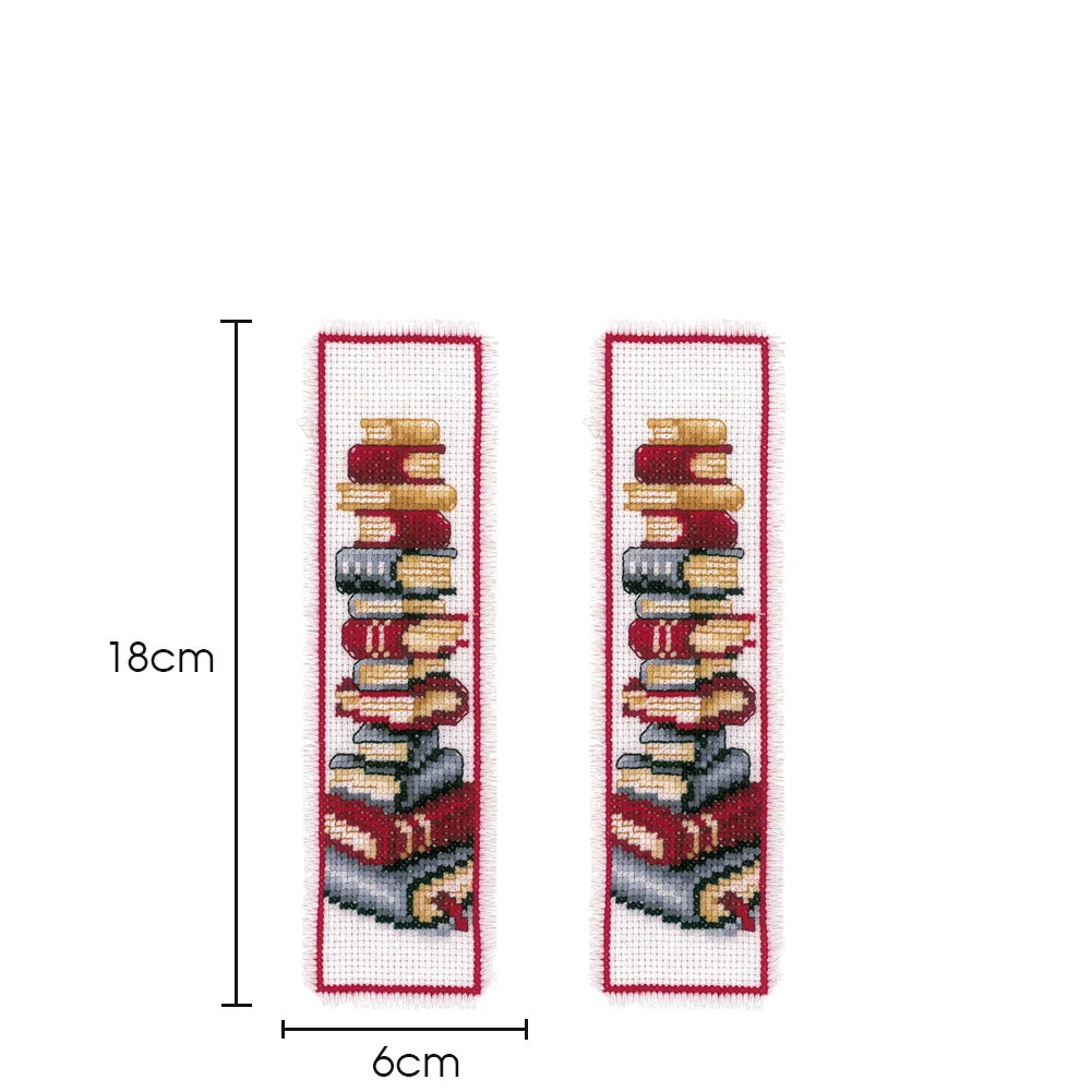 14ct 2-Strand Double-sided Counted Cross Stitch Bookmark - Book(18*6cm)