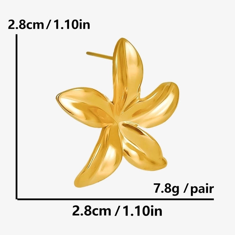 1 Pair Casual Minimalist Streetwear Floral Irregular Plating 304 Stainless Steel Ear Studs