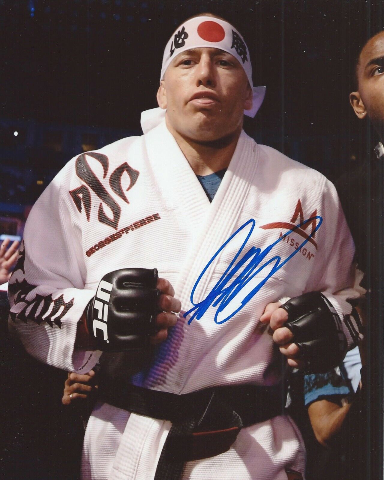 Georges St-Pierre Signed 8×10 Photo Poster painting UFC MMA Champion Autographed COA C