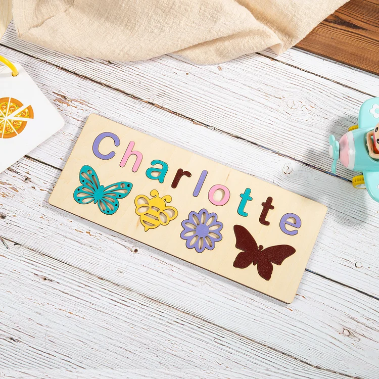 Puzzles bébé nom personnalisé avec papillon Jouets d'apprentissage précoce