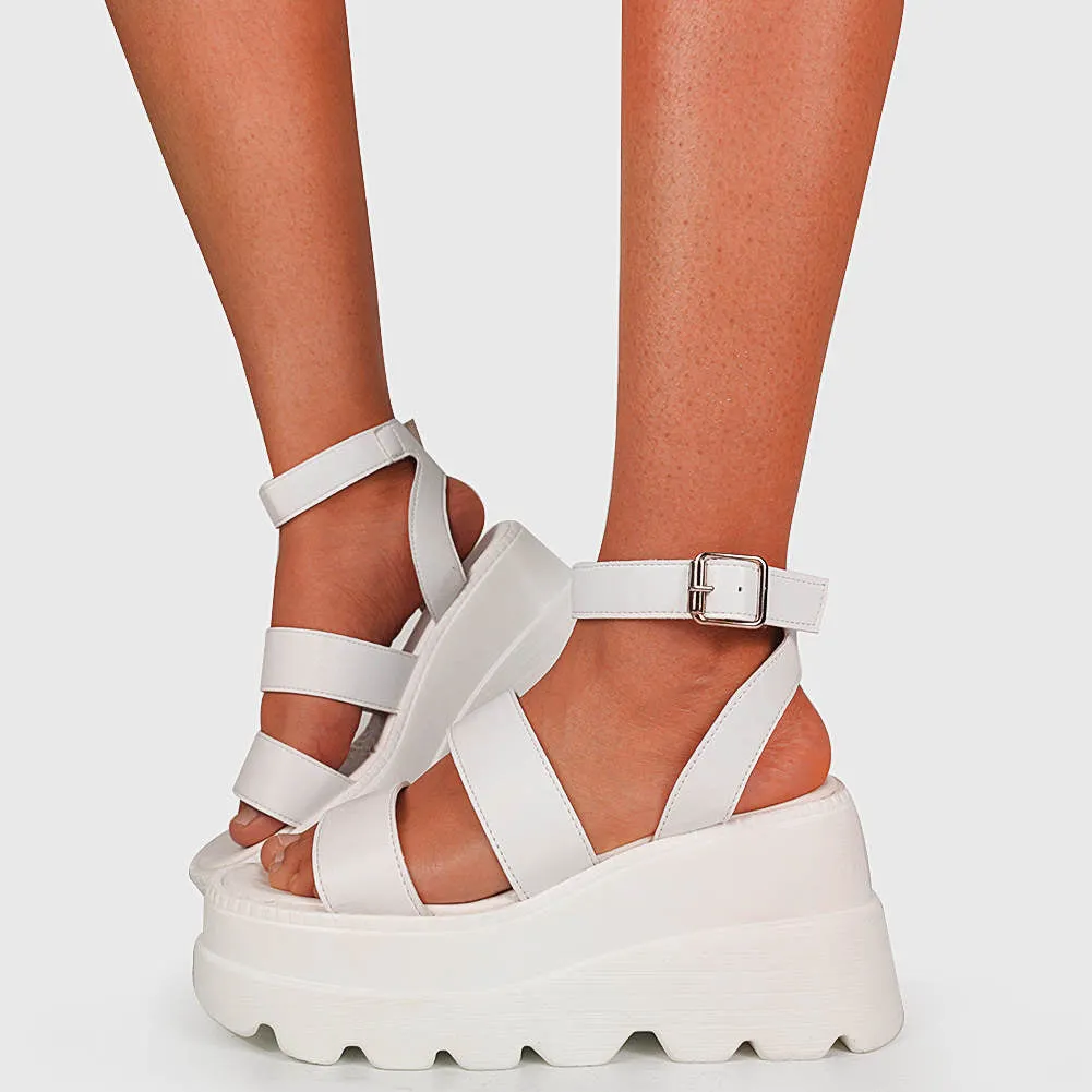 BONJOMARISA INS New Female Platform Summer Sandals Thick Bottom High Wedges Sandals Women Brand Design Casual Buckle Shoes Woman