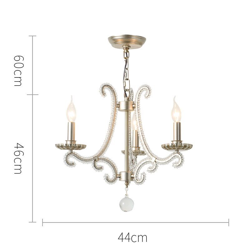 Retro Crystal Chrome LED Chandelier Living Room Dining Room Decoration Ceiling Chandeliers Iron Metal Bedroom American Lights