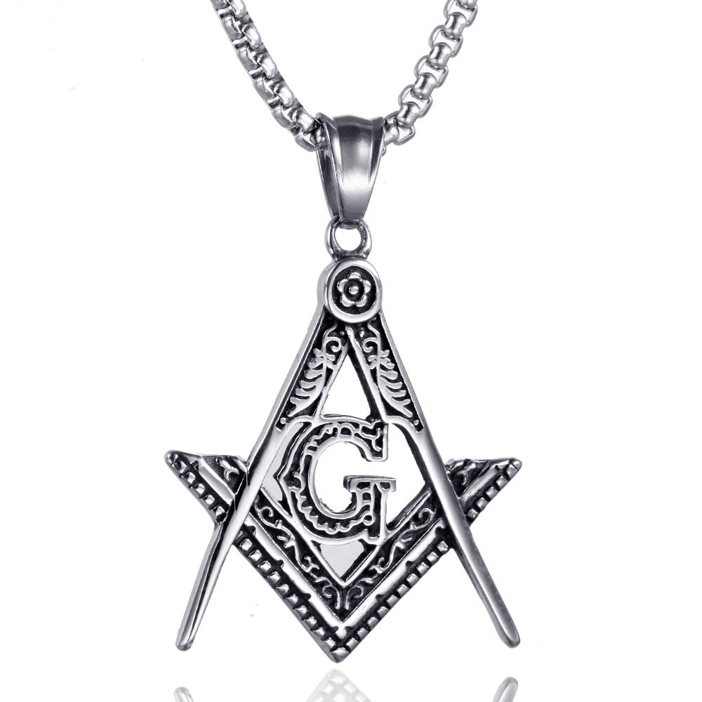 Masonic Necklaces Pendants Stainless Steel Men Jewelry-VESSFUL