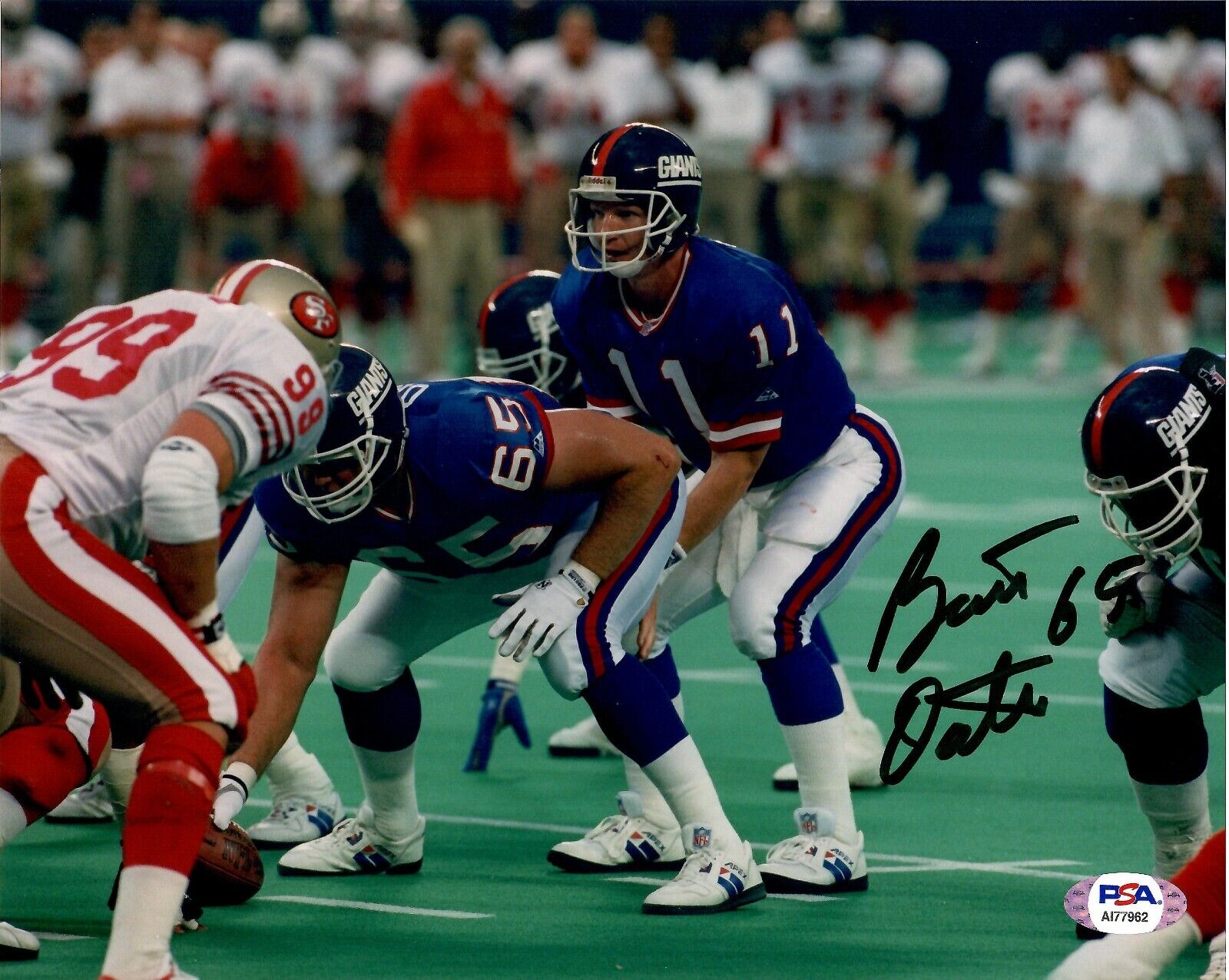 Bart Oats autographed signed 8x10 Photo Poster painting NFL New York Giants PSA COA