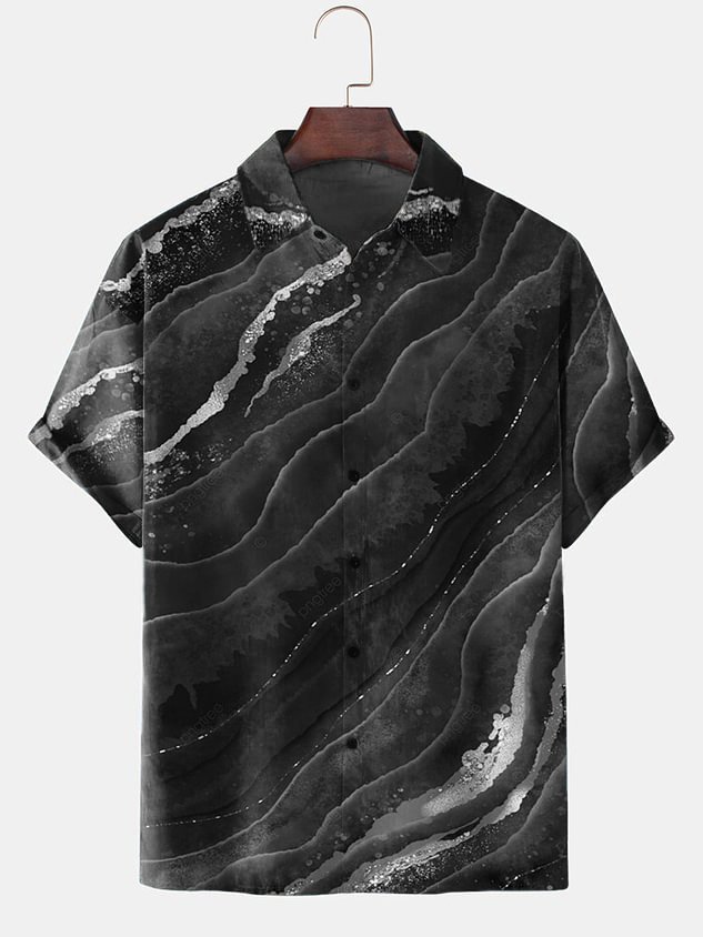 Casual Cotton Blends Abstract Shirt