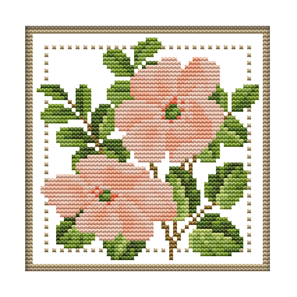 December Flowers - June (21*21CM) 11CT Stamped Cross Stitch gbfke