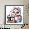(Multi-Style) Sewing Machine Owl-11CT Stamped Cross Stitch 40*40cm/15.75*15.75in