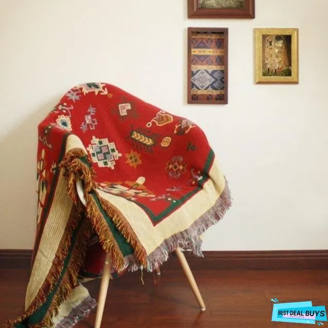 Bohemian Cotton Multi-functional Sofa Blanket Tapestry