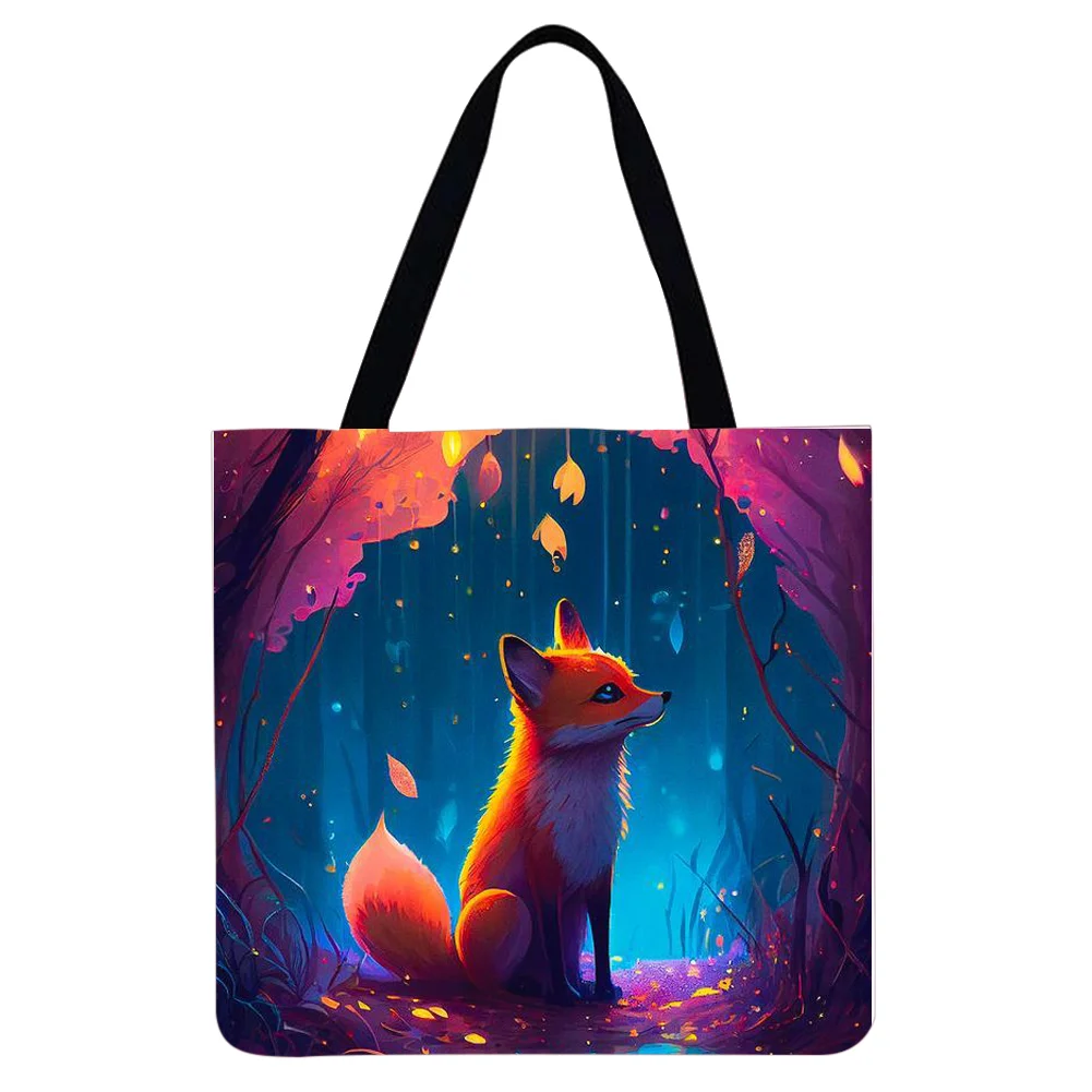 Linen Tote Bag - Waiting Fox