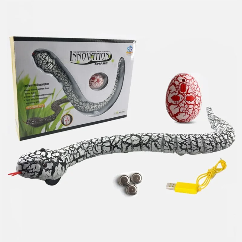 Remote Control Snake, Long Rechargeable RC Snake Toy with Retractable Tongue and Swinging Tail Cobra Toys for Kids Christmas