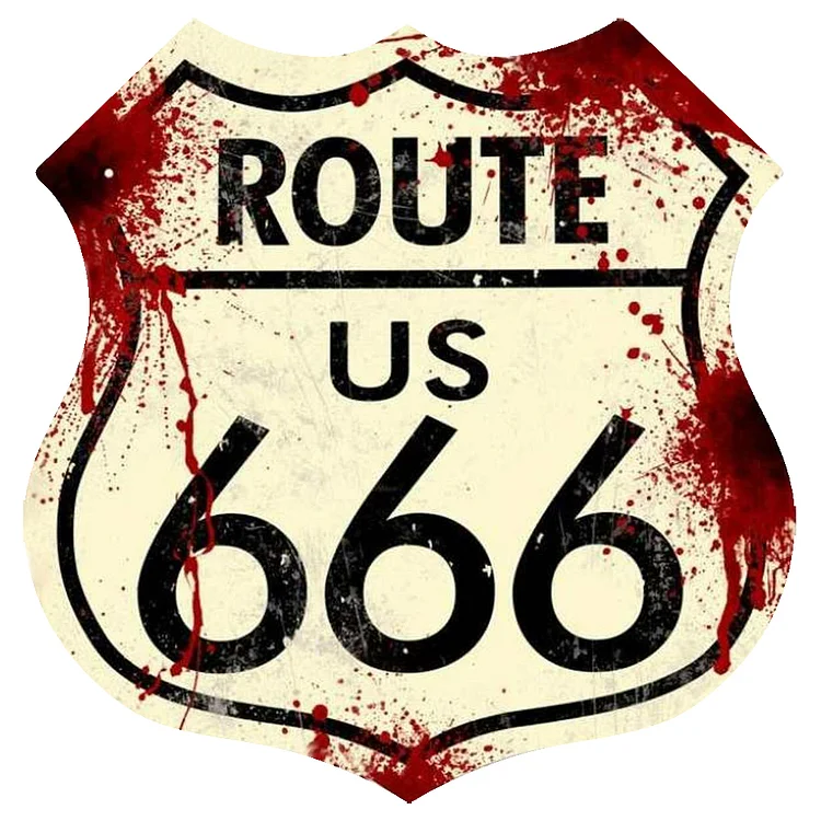 Route us 66 - Panneaux en étain vintage bouclier / panneaux en bois - 11.8x11.8in