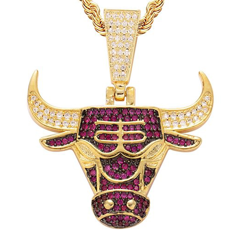 Basketball Chicago Bulls Team Bling CZ Stone Pendants
