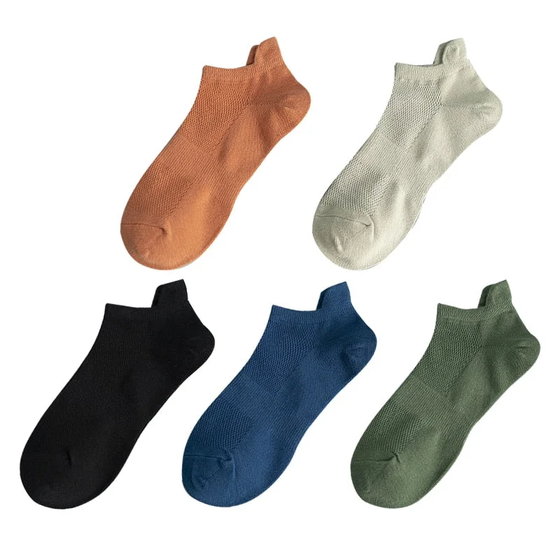 5 Pairs/set Women Cotton Socks New Style Soft Breathable Solid Colorful Simple Fashion Short Ankle Street Unisex Crew Sock