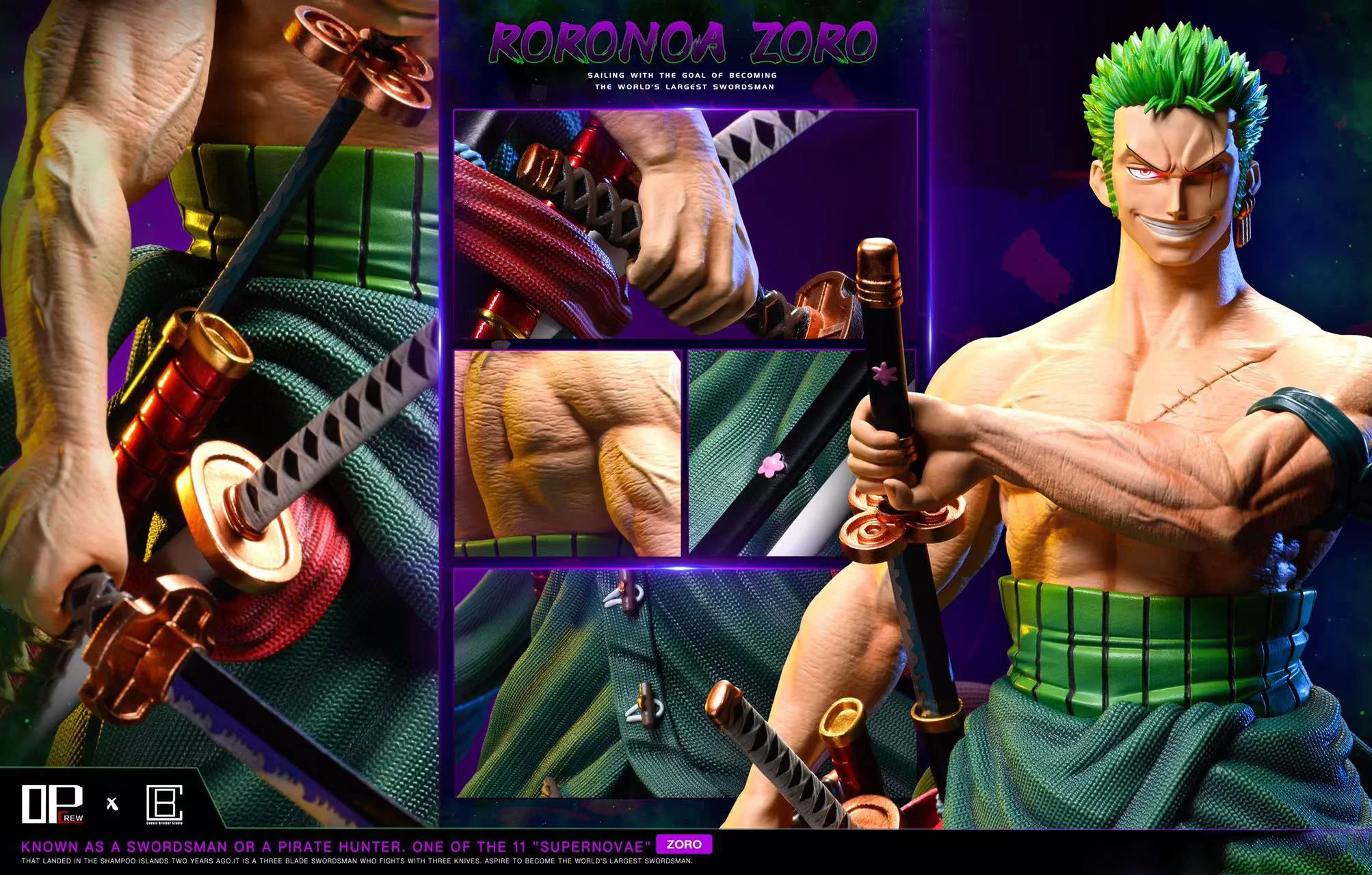 POPMAX Scale Roronoa Zoro ONE PIECE Resin Statue OP-Crew Studio