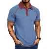 💥 70% OFF &ndash; Ends Tonight! Men's Solid Color Short-sleeved Lapel Henley T-shirt POLO Bottoming Shirt