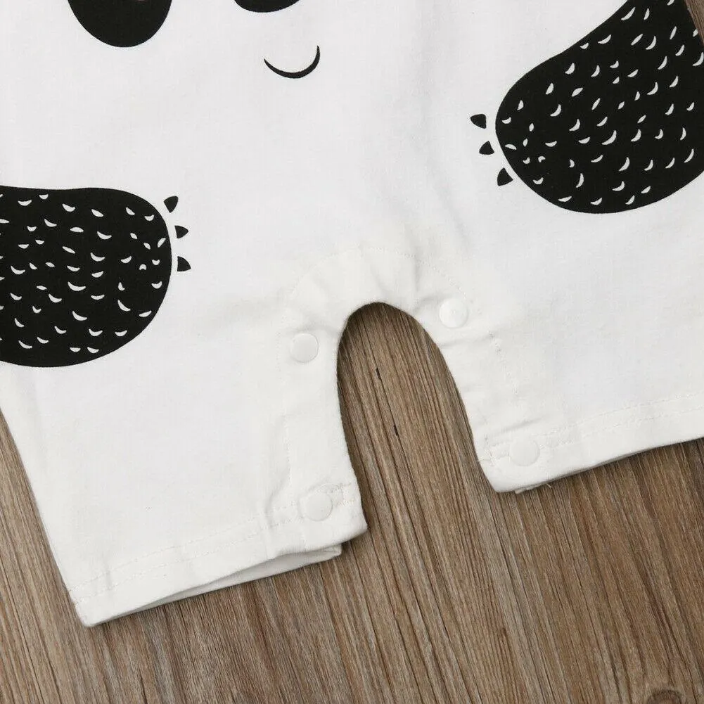 2019 Baby Summer Clothing Newborn Toddler Baby Boy Girl Cartoon Panda Print Romper Jumpsuit Short Sleeve Casual Outfit 0-3T