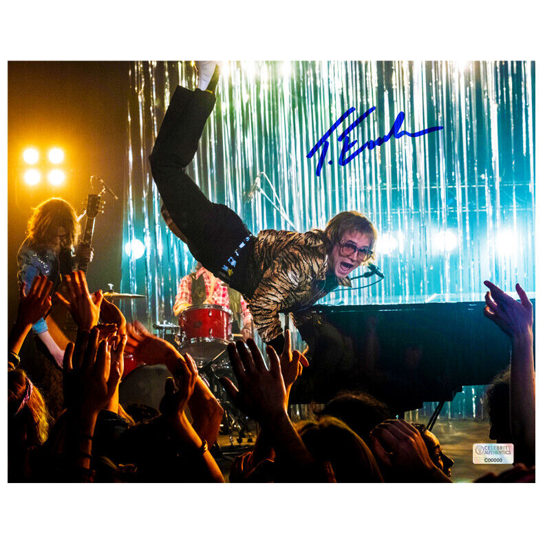 Taron Egerton Autographed Rocketman Elton John Troubadour 8x10 Photo Poster painting