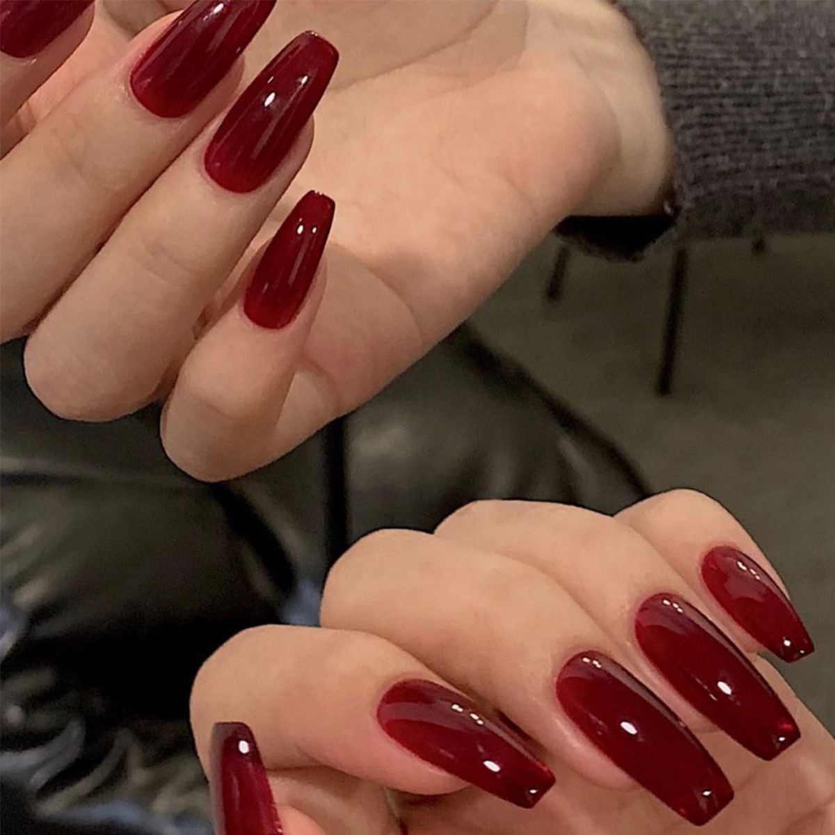 Damokan 24pcs Red Ballet Coffin Nails – April Nails Design  