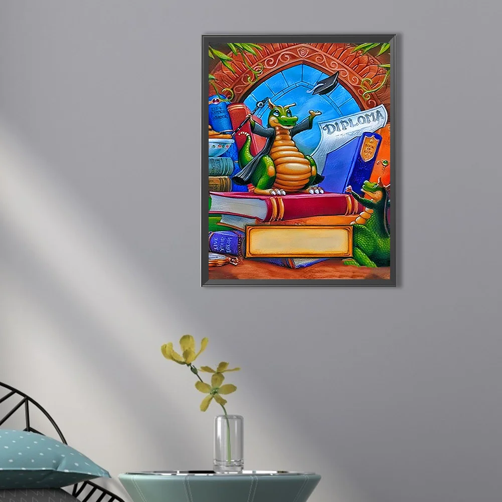 Diamond Painting - Full Round Drill - Green Dragon(30*40cm)