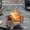 Mini Glass Observation Stand Portable Folding Outdoor Wood Stove Incense Burner