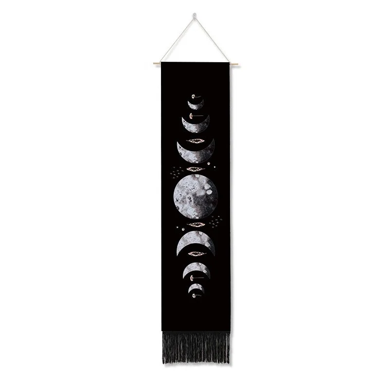 Linen Moon Phases Tapestry Hanging Tapestries Nine Phases The Full Growth Moon Cycle Home Modern Wall Art Hanging Decor