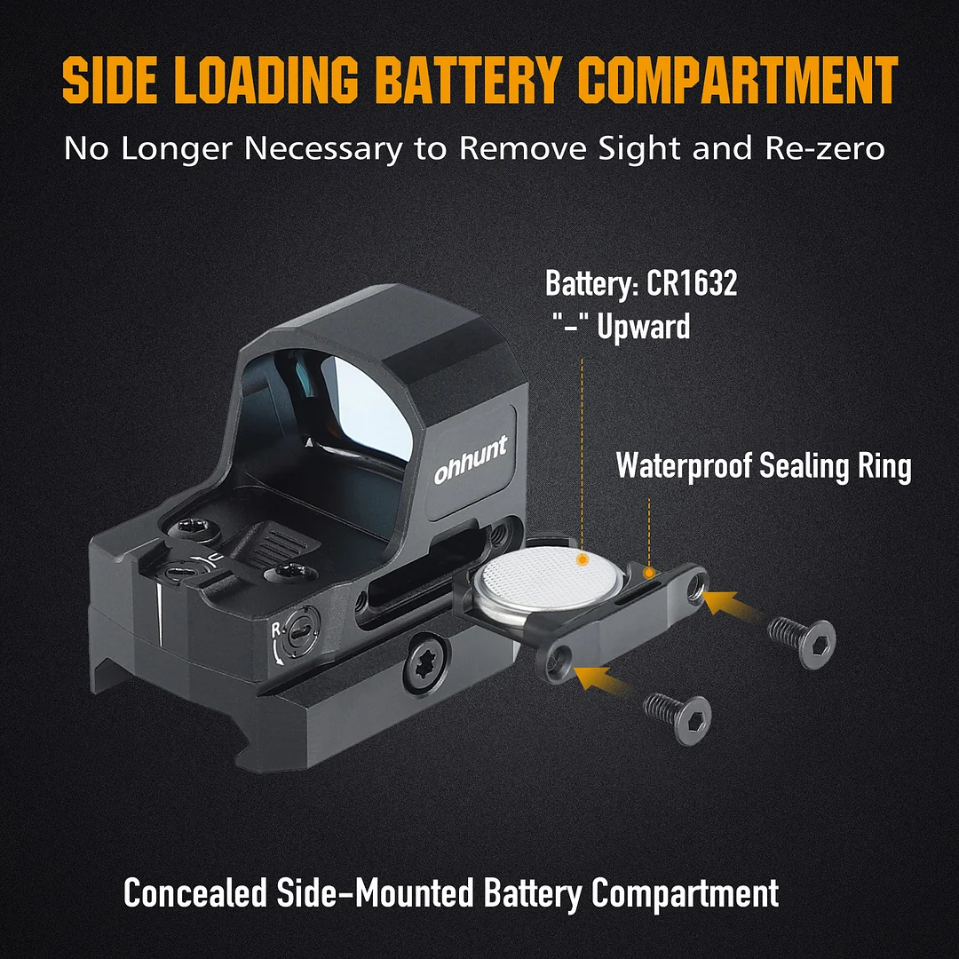 ohhunt® 1x24x17mm Red Dot Sight 3 MOA RMS/RMSc Footprint Reflex Sight with 21mm Picatinny Rail Mounts Shake Awake IPX7 Waterproof Shockproof 1500G